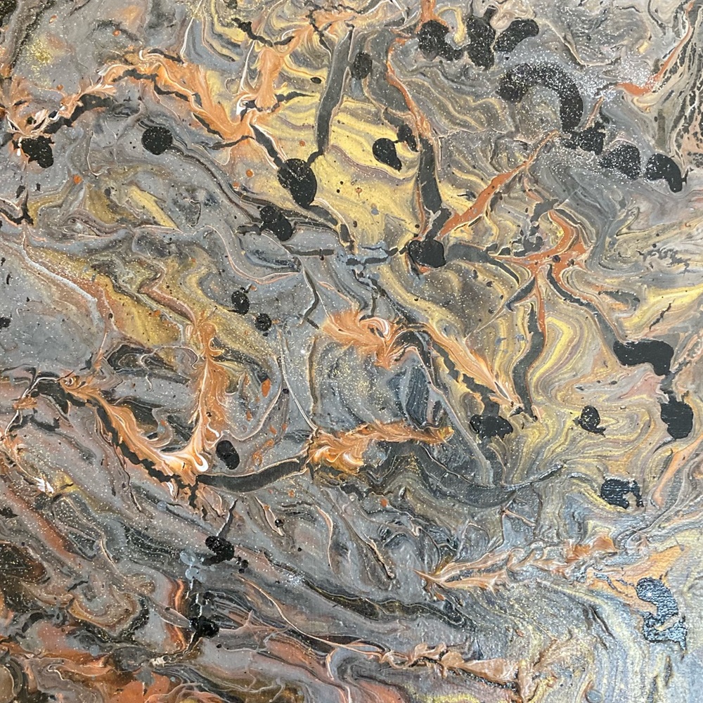 Hand made pour painting. 12X12 inches.